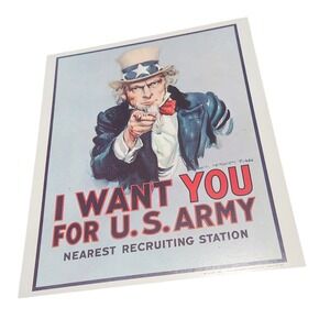 Uncle Sam I Want You For US Army Vintage‎ Recruitment Poster 1968 MINT